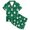 kids sleepwear -Z5 Green, variant on REDARER Girls Lapel Button Satin Pajama Set Short Sleeve Shorts All Over Bow Print Silk Like Soft Summer Sleep Loungewear,9-10 Years