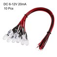 thumbnail image 2 of Luz LED pre-cableada - DC 6-12V 20mA - Bombilla redonda de 8mm azul pre-cableada 10 piezas, 2 of 4