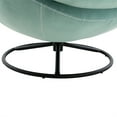 thumbnail image 2 of Velvet Swivel Accent Chair, Modern Lounge Sofa Chair with Ottoman and Metal Base Frame, Single Leisure Sofa Chair for Living Room, Bedroom, Reading Room, Teal, 2 of 7