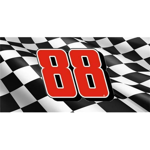 212 Main LPO1062 Dale Jr. No.88 on Waving Flag Photo License Plate
