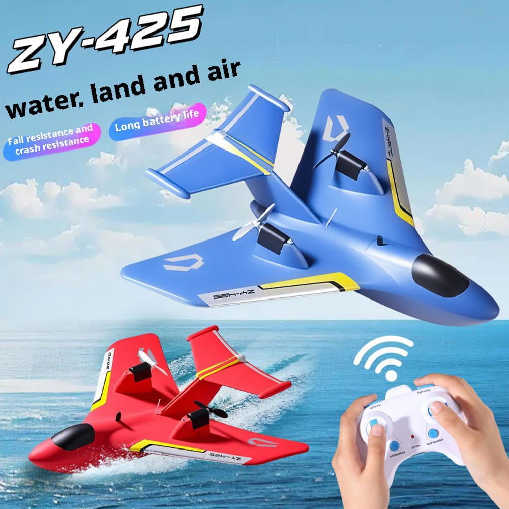RC Water Plane, RC Airplane for Water Land and , Remote Control Airplane Flying Fighter Toys, Lightweight Foam Fighter Jet Toy for Land, Water & Play