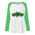 thumbnail image 4 of Plus Size Women's St. Patrick's Day Themed Printed Pullover Raglan Sleeve Round Neck Shirt, 4 of 5