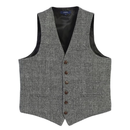 Gioberti - Gioberti Men's 6 Button Custom Formal Tweed Vest - Walmart.com