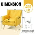 thumbnail image 3 of TrumanPick Accent Chair, Modern Upholstered Comfy Sofa Chairs, Fabric Mid-Century Armchair Button Tufted Lounge Chair for Living Room, Bedroom, Yellow, 3 of 7
