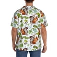 thumbnail image 3 of Fuzoiu Mosaic Forest Squirrel Print Men's Casual Short,Men's Short Sleeve Shirt,Mens Casual Button Down Shirts,Cuban Collar Summer Shirt for Beach, Vacation, and Outdoor Activities-Large, 3 of 5
