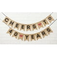 thumbnail image 6 of Inkdotpot Pre-Assembled Rustic Kraft Bunting Flags Cheers to 40 Years Bunting Wall Decor Birthday Banner DIY Party Supplies, 6 of 8