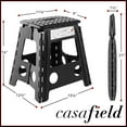 thumbnail image 3 of Casafield 16" Folding Step Stool with Handle - Black, Collapsible Foot Stool for Adults, 3 of 7