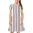 thumbnail image 2 of Odeerbi Toddler Girls Summer A-Line Dress Cute Striped Swing Dress Toddler Kids Short Sleeve Stretchy Dress Toddler Girls Clothes, 2 of 7