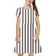 thumbnail image 2 of Odeerbi Niñas de Verano Vestido de Línea A Rayas Vestido de Columpio Vestido Elástico de Manga Corta Para Niños, 2 of 7