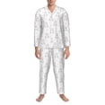 thumbnail image 3 of Fotbe Heart Rabbit Pattern Long Sleeve Pajama Set for Men,Sleepwear Set,2-piece Loungewear Set,Soft PJs Comfy Nightwear with Pockets-Large, 3 of 7
