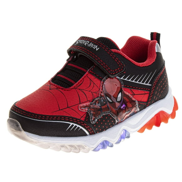 Zapatos Marvel Spiderman con iluminación LED, sin cordones, color rojo, talla 6