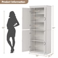 thumbnail image 3 of BouPower Pantry Cabinet,70" Tall Kitchen Pantry Cabinet with Doors and Adjustable Shelves, Freestanding Cupboard, Tall Storage Cabinet for Bathroom, Dining Room, Living Room, 3 of 8
