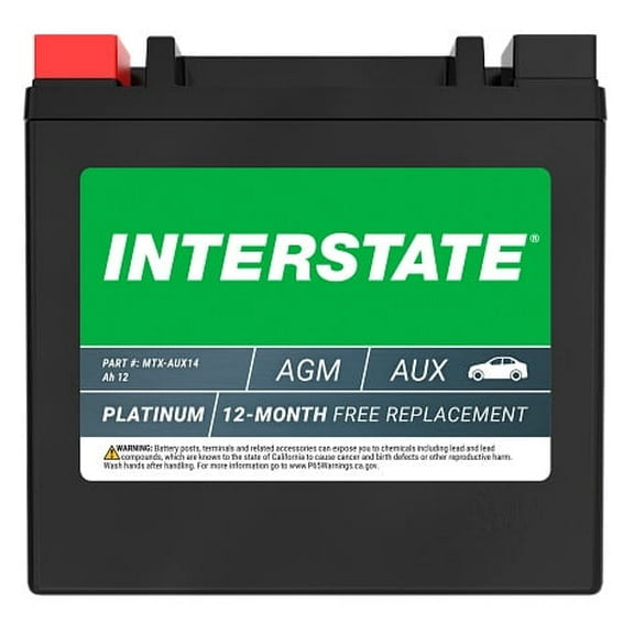 Interstate Batteries MTX-AUX14 AUTOMOTIVE AGM 12 Amp Hours (AH)@20 Hr