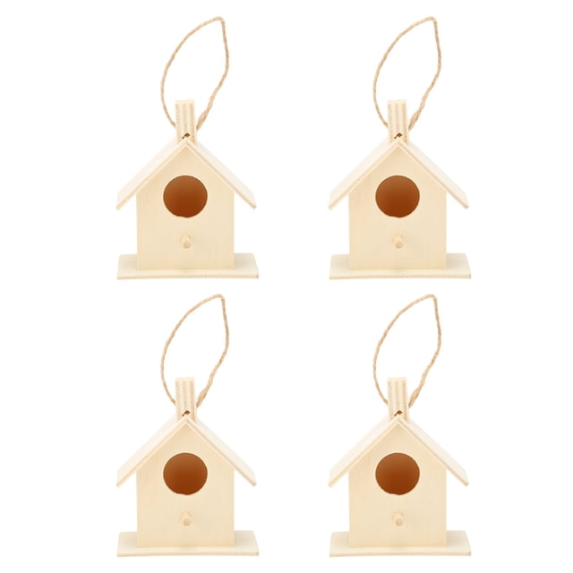 Decoración de jardinería para el hogar, 4 piezas de madera para pájaros, comederos para pájaros, manualidades, tecnología de vanguardia Jadeshay A