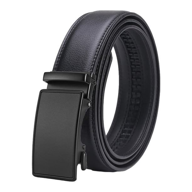 Qarigey Cinturón de hebilla de aleación de moda negro para hombres - Anticorrosión Adecuado para jeans Cinturón de negocios automático Cinturones uno 125cm