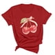 thumbnail image 1 of Blusas de Manga Corta para las Mujeres Divertida Impresión Cuello Redondo Camiseta Vintage, Blusas de Primavera para las Mujeres, 1 of 9