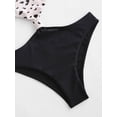thumbnail image 5 of ZAFUL for Women Swimwear Animal Print Knotted Cut Out One-piece Swimsuit Black XL, 5 of 5