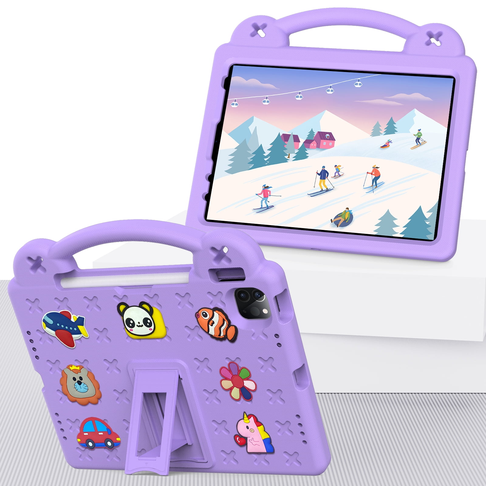 Rugged Case for Apple iPad A16 11th Gen 11 inch 2025 & iPad 10th Gen 10.9" with Screen Protector Film, Shockproof EVA Foam Cover with Adjustable Shoulder Strap, Built-in Kickstand, Child-Friendly
