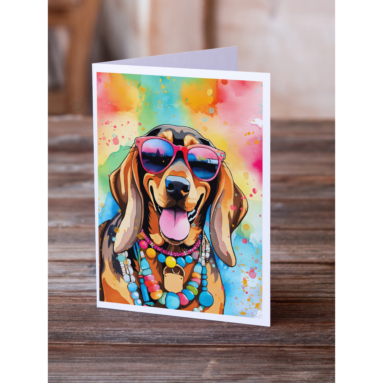 Doberman Pinscher Hippie Dawg Greeting Cards Pack of 8 7 in x 5 in