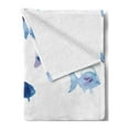 thumbnail image 2 of Animal Soft Flannel Fleece Throw Blanket, Little Fishes Watercolors Ocean Underwater Life Marine Theme Artwork, Cozy Plush for Indoor and Outdoor Use, 50" x 70", Baby Blue Blue Mauve, by Ambesonne, 2 of 5