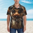 thumbnail image 4 of Balery Vintage Gentleman Duck Print Men's Hawaiian Shirts Short Sleeve Beach Shirt Relaxed Fit Vacation Button Down Shirts-Small, 4 of 9