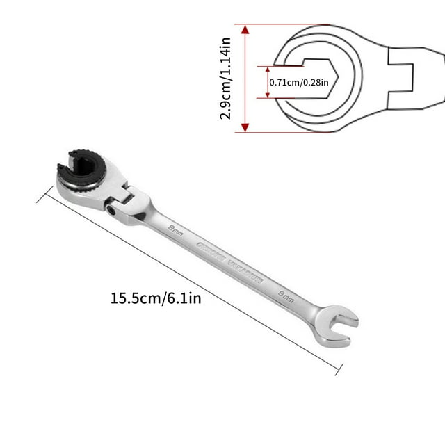 Ratcheting Wrench Set Metric Open Head Ratcheting Wrench ,Metric Spanner with 72 Teeth,Vanadium Steel Tubing Ratchet Ratchet Wrench Set