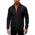 thumbnail image 2 of CharmCyan Men Full Zip Casual Knit Jacket with Stand Collar Long Sleeve Lightweight Outerwear for Everyday Comfort Black L, 2 of 2