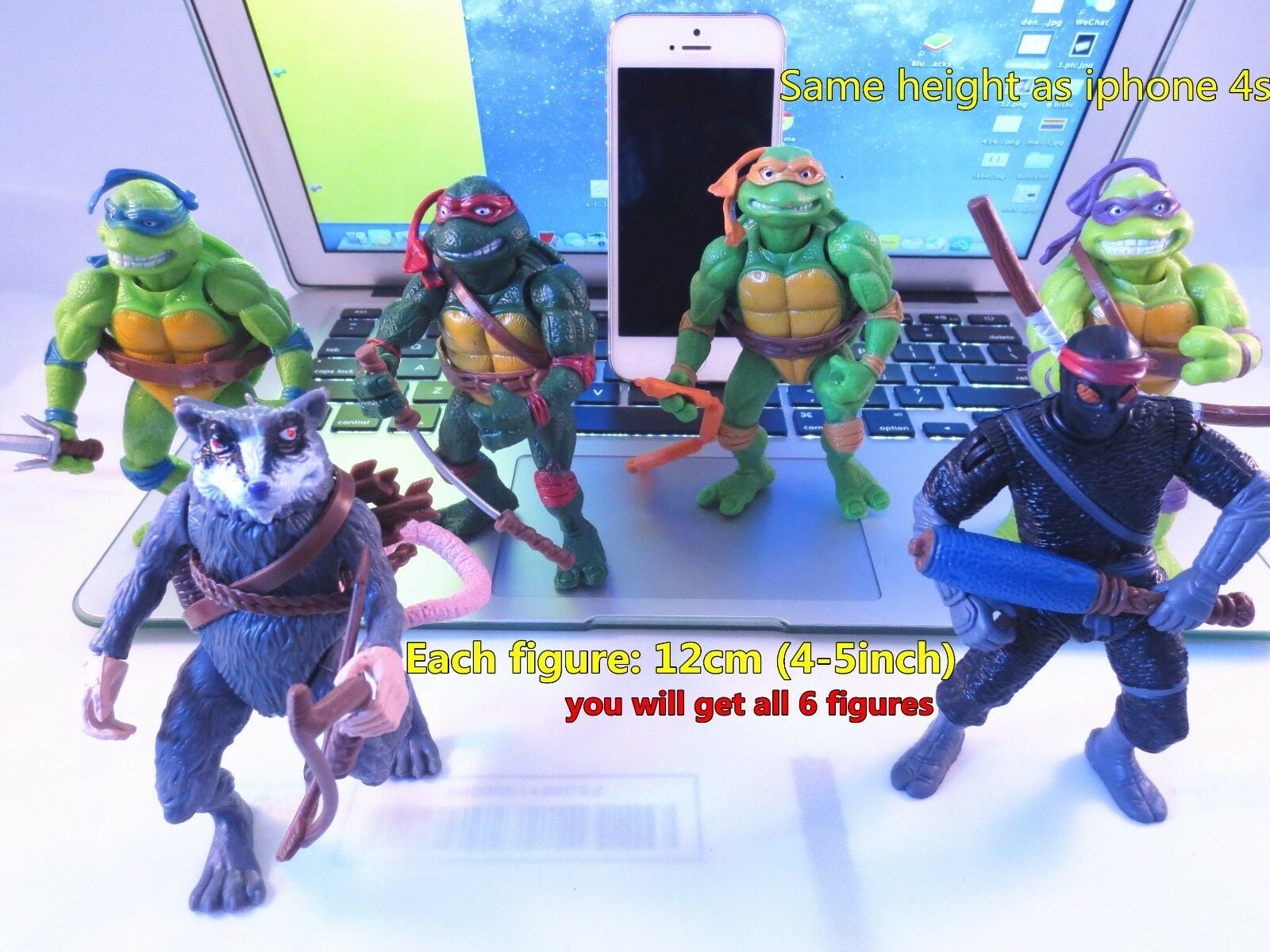 6pc 12cm Ninja Turtles Action Figures Collection Toy Set  USA Shipper 