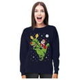 thumbnail image 1 of Tstars Womens Ugly Christmas Sweater T Rex Santa Ride Christmas Gift Funny Humor Holiday Shirts Xmas Party Christmas Gifts for Her Women Sweatshirt Ugly Xmas Sweater, 1 of 6
