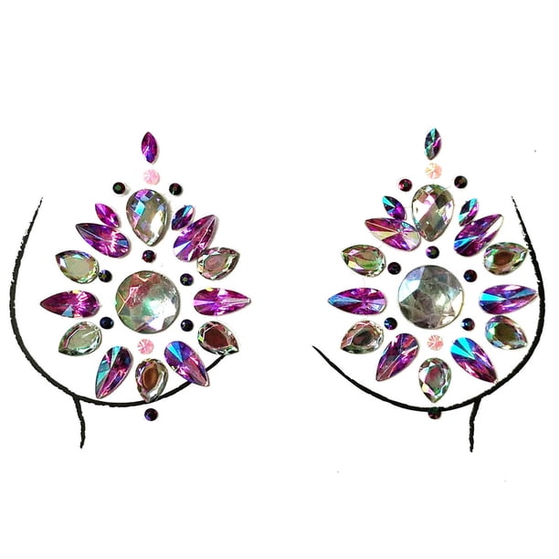 Hot6sl Ofertas y Liquidaciones Exquisita Pegatina de Diamantes Acrílicos para El Pecho, Diseño de Decoración para El Pecho para Fiesta de Carnaval