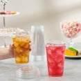 thumbnail image 4 of GUSTO 20 Oz Crystal Clear Plastic Cups with Strawless Sip Lids, 50-Pack, 4 of 7