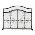 thumbnail image 2 of Vanity Art 2 Panel Iron Fireplace Screen | Heavy-Duty and Heat-Resistant Elegant 2 Panel Unique Pattern Iron Fireplace Screen with 31.1-inch Height, Black, MLT2077FP-BK, 2 of 9