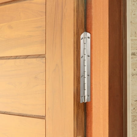 Topbathy 2pcs Piano Hinges Stainless Steel Silver Smooth Opening and Closing Durability for Furniture