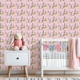 thumbnail image 3 of Peel and Stick Wallpaper Leaping Cheetahs Greenery Diamond Patterns Pink Wall Mural 23.6in x 9.8ft Self Adhesive Removable Wall Paper Renter Friendly Wallpaper for Nursery Bedroom Cabinets, 3 of 8