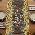 thumbnail image 5 of Table Runners 72 Inches Long Dress Scarves, Sunflower Farmhouse Kitchen Table Runner, Coffee Tablerunners, Yellow Summer Botanical Flowers Wooden 18x72 Inch, 5 of 9