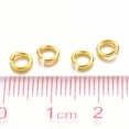 thumbnail image 3 of 10g Golden Color Brass Open Jump Rings 18 Gauge 5x1mm Inner Diameter: 3mm about 120pcs/10g, 3 of 3