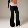 thumbnail image 6 of Flare Foldover Pants for Women Y2K Comfortable Low Rise Stretchy Yoga Pants Casual Streetwear Pants, 6 of 7