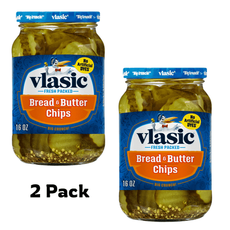 Vlasic Bread and Butter Pickle Chips, Keto Friendly, 2 Pack, 16 fl oz