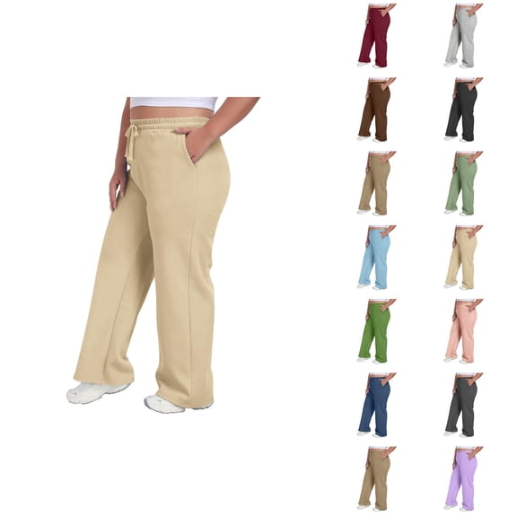 Sweatpants for Men Women 2026 Basic Plus Size Elastic Waist Drawstring Casual Loose Straight Leg Sweat Pants with Pockets