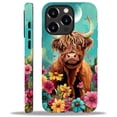 thumbnail image 2 of Punmada Compatible with iPhone 13 Pro Max Matte Case For Girl Boy Full Body Protective Hard Shell Esthetics Pattern Flower Highland Cow, 2 of 7