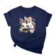 thumbnail image 1 of Tops de Cuello Alto para las Mujeres Amante Impreso Camiseta Cuello Redondo Manga Corta, Poliéster Spandex, 1 of 7