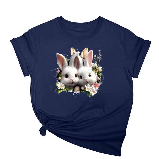 Tops de Cuello Alto para las Mujeres Amante Impreso Camiseta Cuello Redondo Manga Corta, Poliéster Spandex