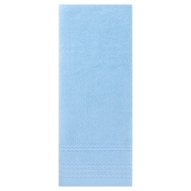 Toallas de mano de patrón a rayas de 2 paquetes Regal Woven, toalla cómoda y de secado rápido para baño, gimnasio, campamento azul 14' x 30'