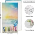 thumbnail image 2 of Summer Beach Butterfly Hand Towels 2 PCS, Tropical Seasonal Scenery Kitchen Towel Ultra Soft and Highly Absorbent,Decorative Fingertip Face Towel for Bathroom Hotel, 28.3"x14.4", 2 of 5