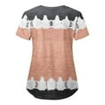 thumbnail image 3 of Haut de Gommage pour Femmes Mode Manches Courtes Col en V Uniformes de Travail avec Poche Imprimée, 3 of 4