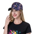 thumbnail image 6 of Kdxio Unisex Floral Hippie Mushrooms Pattern Baseball Cap Unisex Washed Classic Adjustable Hat, 6 of 7