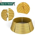 thumbnail image 2 of 28 Inch Christmas Tree Collar, Metal Holiday Skirt Decor Accessory, Christmas Tree Cover for Christmas Tree Decorations - Gold, 2 of 7