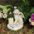 thumbnail image 1 of FHBVT Statue en Résine Ange Chien Pierre Tombale Bougie LED Monument pour Animaux de Compagnie Résistant aux Intempéries Durable Artisanat Extérieur Jardin Ornement de Cour Souvenir d'Animal Hommage Décoration Maison Faveurs, 1 of 6