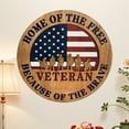 thumbnail image 2 of Patriotic Wooden Wall Plaque Home of the Free Because of the Brave Veteran Tribute Decor for Home & Office, 2 of 5