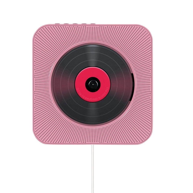 facefd Bluetooth 4.2 Wall Mounted CD Player with Remote Control ABS Plastic Wireless Audio Boombox